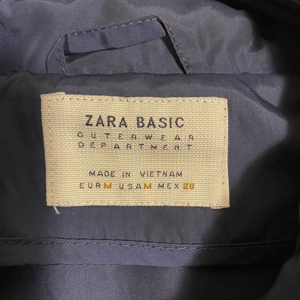 Zara Basic Outerwear Windbreaker Jacket Navy Medi… - image 2